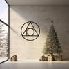 LaModaHome Geometric Harmony Metal Wall Art for Study, Entryway - Chic Minimalist Decor, Abstract Design, Modern Home Accent, Peaceful Symbol - 7.9"x7.9"/20x20cm view 2