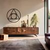 LaModaHome Geometric Harmony Metal Wall Art for Study, Entryway - Chic Minimalist Decor, Abstract Design, Modern Home Accent, Peaceful Symbol - 7.9"x7.9"/20x20cm view 3