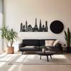 LaModaHome Modern Big City Metal Wall Art, Paris Design Decor, Unique Large Eiffel Tower Hanging, Urban Chic Steel Home Artwork, Stylish Loft Accent - 7.9"x16.5"/20x42cm view 2