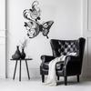 LaModaHome Floral Butterfly Metal Wall Art for Lounge, Chic Monochrome Decor, Romantic Nature Themed Home Accent, Contemporary Botanical Artwork - 23.6"x28.3"/60x72cm view 2