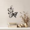 LaModaHome Floral Butterfly Metal Wall Art for Lounge, Chic Monochrome Decor, Romantic Nature Themed Home Accent, Contemporary Botanical Artwork - 23.6"x28.3"/60x72cm view 4