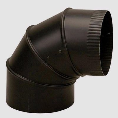 BM0014 6" Dia. STOVE PIPE ELBOW 90 ADJUSTABLE Black 24 Gauge Steel, Replacement for IMPERIAL OEM