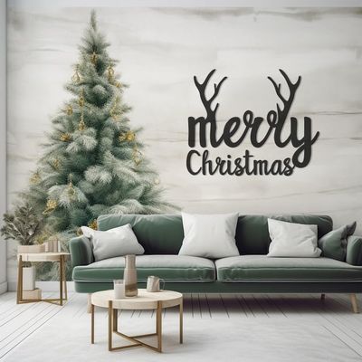 LaModaHome Merry Christmas Custom Metal for Living Room Decor, Weatherproof Wall Art, Personalized Modern Home Metal Wall Decor, Christmas Gift Tags,Wall Hangings - 15.7"x18.9"/40x48cm
