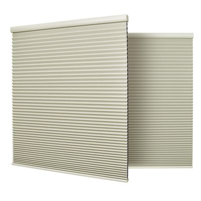 Boolegon Blackout Cellular Shades Cordless Windows Color-Matched Honeycomb Blinds Hidden Mounting 1.5 Inches Single Cell Cellular Blinds for Home, Blackout-Beige, 90" W x 48" H