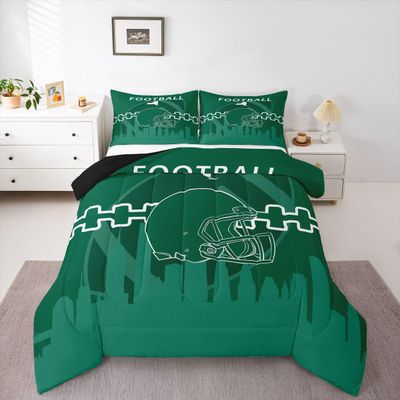 Erosebridal Sports Comforter Full, Football Players Bedding Set for Kids Boys Girls, Football Lovers Comforter Set, City Duvet Insert with 2 Pillowcases