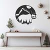LaModaHome Rustic Bear Pattern Wall Art, Durable Metal Decor, Christmas Gift, Unique Animal Design Home Decoration, Nature Inspired - 23.6"x23.6"/60x60cm view 2