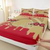 Erosebridal Football Fitted Sheet Queen - Football Bed Set with 2 Pillow Shams, Red Yellow - No Top Sheet view 4