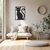 LaModaHome Modern Metal Wall Art, Cat Silhouette Decor, Contemporary Feline Metalwork, Home Accent,Kitty Figurine, Chic Pet Artwork,Unique Wall Hanging - 27.6"x35.8"/70x91cm view 2