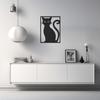 LaModaHome Modern Metal Wall Art, Cat Silhouette Decor, Contemporary Feline Metalwork, Home Accent,Kitty Figurine, Chic Pet Artwork,Unique Wall Hanging - 27.6"x35.8"/70x91cm view 3