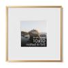 HAUS AND HUES 10x10 Picture Frame with Real Glass & Brass Premium-Grade Metal Matted to 5x5 - Aluminum 10x10 Frame - Includes Hanging Kit - Ideal for Home, Office (10x10 in, Brass) view 1