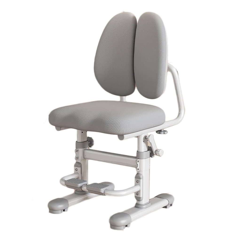 BXKCFYBSQ Children's Desk Chair/Study Computer Chair with Adjustable seat footrest, Ergonomic Student Chair, Suitable for 3-18 Years Old, for Home Bedroom School (Color : Gray)