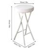 Padded Round Stool - Backless 24Inch Portable Folding Bar Stool, Modern Fashion Metal Foldable Stool, Counter Height Stools with Capacity 125KG/275Lbs (Color: White)(1Pc) view 2