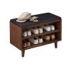 Shoes Shelf Shoe Rack Bench for Entryway Bench with Shoe Storage Front Door Shoe Bench with Cushion Upholstered Padded Seat 3 Tier Solid Wooden Shoe Rack for Entry Indoor Entrance Hallway Bedroom Livi view 1