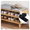 Shoes Shelf Shoe Rack Bench for Entryway Bench with Shoe Storage Front Door Shoe Bench with Cushion Upholstered Padded Seat 3 Tier Solid Wooden Shoe Rack for Entry Indoor Entrance Hallway Bedroom Livi view 3