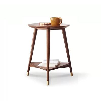 JJTOOLS Side Tables Bedroom Wooden Side Table Simple Wooden Coffee Table Small Apartment Living Room Household Double Storage Corner Table Coffee Tables for Living Room