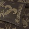 Chezmoi Collection 7-Piece Jacquard Floral Comforter Set (Queen, Coffee/Gold) view 4