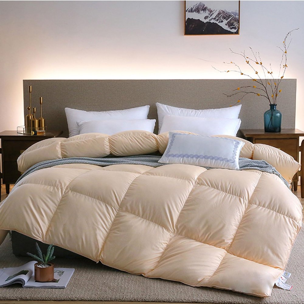ATYUJKB Queen Size Down Comforter Duvet 87x94in(11lbs), Cotton Lightweight Bedding, Duvet Quilts Duvet Cover Cotton, Blanket Soft and Breathable, Comforter Cotton with Corner Tabs