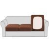 H.VERSAILTEX Super Stretch Couch Cushion Covers Sofa Cushion Slipcovers Jacquard Fabric Individual Seat Couch Slipcover Sets for Pets with Elastic Bottom(3 Packs Cushion Sofa Covers, Caramel) view 1