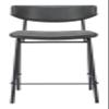 Zuo Charon Counter Stool (Set of 2) Vintage Black, Black Counter Stool, Modern Style, Faux Leather, Plush and Durable Faux Leather Fabric, Plywood, Indoor Bar, 18.5" W x 22.4" D x 36.2" H view 4