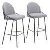 Zuo Jambi Barstool (Set of 2) Black & White, Gray Barstool, Modern Style, Shearling Style Fabric, Shearling Style Fabric, Plywood, Indoor Bar, 20.1" W x 21.3" D x 42.9" H view 1
