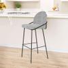 Zuo Jambi Barstool (Set of 2) Black & White, Gray Barstool, Modern Style, Shearling Style Fabric, Shearling Style Fabric, Plywood, Indoor Bar, 20.1" W x 21.3" D x 42.9" H view 2