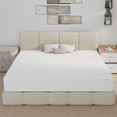 King Size Mattress, Gel Memory Foam, Pressure Relieving & Cooling, CertiPUR-US Certified, Bed-in-a-Box, 80"L x 76"W x 10"Th, White