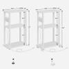 TUTOTAK Small Narrow Side Table with Charging Station, Set of 2 Skinny End Table for Small Spaces, Slim Nightstand with USB Ports and Outlet,Sofa Beside Table with Wheels, White TB01BW047 view 3
