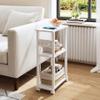 TUTOTAK Small Narrow Side Table with Charging Station, Set of 2 Skinny End Table for Small Spaces, Slim Nightstand with USB Ports and Outlet,Sofa Beside Table with Wheels, White TB01BW047 view 4