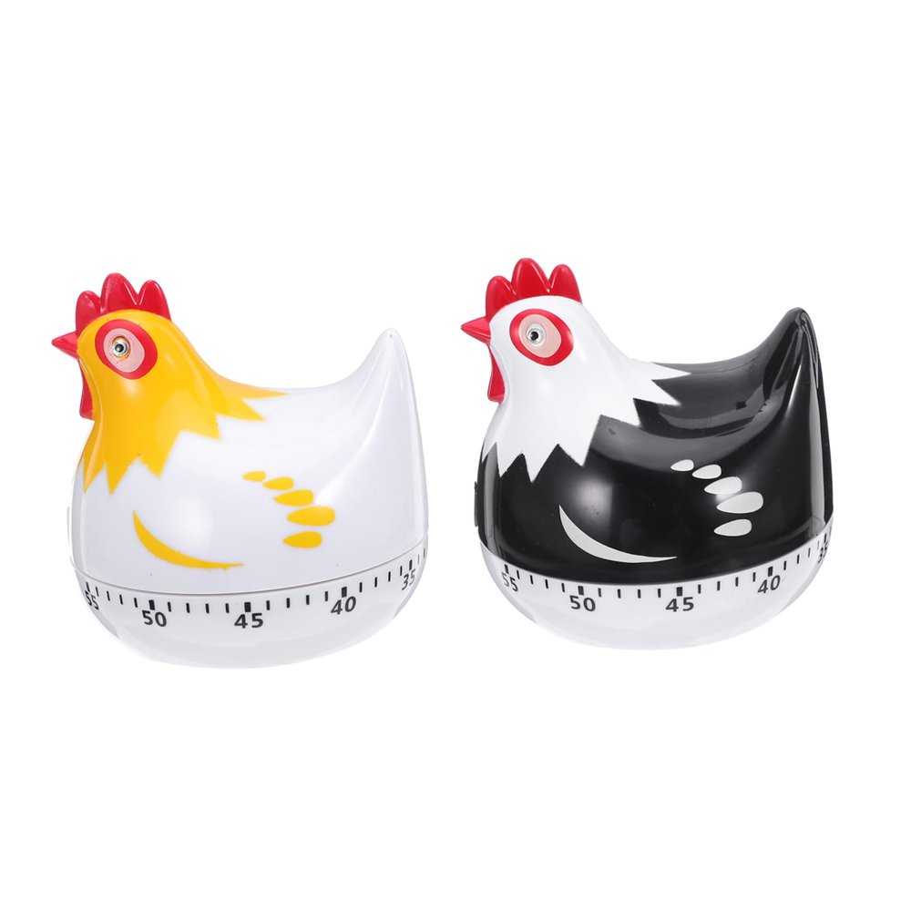 BESTonZON 2Pcs Kitchen Timer Chicken Pattern Countdown Animal Cooking Timer Mechanical Timer Kitchen Reminder for Student Home Baking, 6.7x6.5cm, B03293C25ZD8IB