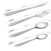 WHIERGGIN Silverware Set, 4/16/24/32 Piece Thickened Stainless Steel Cutlery Long Handle Steak Knife, Fork And Spoon Cutlery Set (Color : Silver, Size : 1Set-4Pcs) view 2