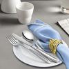 WHIERGGIN Silverware Set, 4/16/24/32 Piece Thickened Stainless Steel Cutlery Long Handle Steak Knife, Fork And Spoon Cutlery Set (Color : Silver, Size : 1Set-4Pcs) view 3
