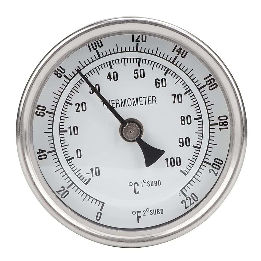 Topyond Thermometer 1/2" NPT Stainless Steel Pot Thermometer Metal Dial Thermometer for Brewing Beer Home Kitchen Tool Easy to Use