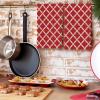 Beisseid Kitchen Dish Towels Moroccan Pattern Dish Cloth Fingertip Hand Towels Geometric Trellis Red Super Absorbent Soft Cotton Tea Towel 3 PCS view 4