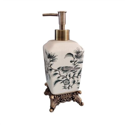GLigeT Hand Soap Dispenser 340ML Personalized Crack Ceramic Soap Dispenser High-Grade Retro Large Lotion Sub Bottle Resin Base Soap Dispensor (Color : C)