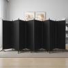 8 Panel Room Divider, Portable Room Dividers Folding Privacy Screens, 172" W Freestanding Fabric Divider for Room Separation, Partition Room Divider Panel for Dorm Home Studio Office, Black view 1