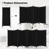 8 Panel Room Divider, Portable Room Dividers Folding Privacy Screens, 172" W Freestanding Fabric Divider for Room Separation, Partition Room Divider Panel for Dorm Home Studio Office, Black view 3