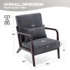 Akeysous Accent Chair Mid Century Modern Chair, Living Room Chairs with Pillow Upholstered Lounge Arm Chair Reading Chair with Solid Wood Frame & Corduroy Fabrics for Living Room Bedroom view 2