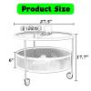 Boho Coffee Table Round Glass Coffee Table Circle With Storage Mid Century Modern Coffee Table For Living Room with Removable Casters And Metal Frame Fashionable Cocktail Table Black/White ( Color : W view 3