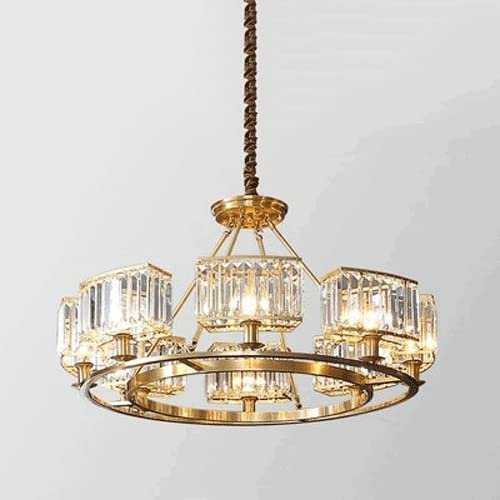 Modern Chandeliers Crystal, Light Luxury Crystal Chandelier LED E14 Full Copper Hanging Light Modern - Living Room Light Dining Room Decoration Ceiling Hanging Lamp Indoor Home Lighting Fixtures
