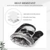AdaNti Black Floral Skull Print Oven Mitts and Pot Holders Set 2 Pcs Heat Resistant Kitchen Oven Gloves Non-Slip BBQ Gloves Waterproof Hot Pads for Barbecue Cooking Baking Kitchen Decor view 4