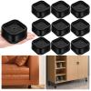 shouwuhho 9 Pack Furniture Risers Adjustable Bed Risers Heavy Duty Lifts Height 1", Square Stackable Bed Risers 1, 2 or 3 Inch for Desk Leg Table Couch Sofa Chair Bed Frame Legs Dorm, Black view 1