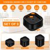 shouwuhho 9 Pack Furniture Risers Adjustable Bed Risers Heavy Duty Lifts Height 1", Square Stackable Bed Risers 1, 2 or 3 Inch for Desk Leg Table Couch Sofa Chair Bed Frame Legs Dorm, Black view 2