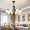Chandelier Ceiling Light Iron Pendant Light Modern Large Ceiling Lights 8-lights Chandelier Retro Ceiling Lights Fixtures Compatible with Dining Room Kitchen Entryway-Golden 10 Home Decor Lamp ,pendan view 3