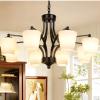 Chandelier Ceiling Light Iron Pendant Light Modern Large Ceiling Lights 8-lights Chandelier Retro Ceiling Lights Fixtures Compatible with Dining Room Kitchen Entryway-Golden 10 Home Decor Lamp ,pendan view 4