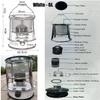AMeLL Indoor Efficient Heaters White 6L Portable Kerosene Stove Heater 9000 BTU/H Space Heaters Heating Range Outdoor Camping Tent view 2