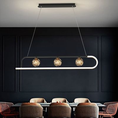 SteFik LED Diminum Chandelier Dinning Room Pendant Light 66W Living Room Glazing Hanging Lights Modern Simple Bar Creativity Personality Small Chandelier Remote Control Light 39.3 Inch 66W,Pendant