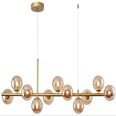 Chandelier Ceiling Light Luxurious Ceiling Lighting,G9 Long Strip of Light,Mid Century Gold Adjustable Chandelier,Lamp,Modern Brass Finish Glass Ball During Light-White 7 Head,Pendant