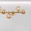 Chandelier Ceiling Light Luxurious Ceiling Lighting,G9 Long Strip of Light,Mid Century Gold Adjustable Chandelier,Lamp,Modern Brass Finish Glass Ball During Light-White 7 Head,Pendant view 2