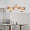 Chandelier Ceiling Light Luxurious Ceiling Lighting,G9 Long Strip of Light,Mid Century Gold Adjustable Chandelier,Lamp,Modern Brass Finish Glass Ball During Light-White 7 Head,Pendant view 3