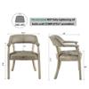 Large Set of 4 Solid Wood Dining Chairs with Upholstered,Office Desk Chair with Arms and Metal Rivets. PU Boss Captain's Chairs,Classic Accent Chairs for Home,Grey Legs & Rhino Grey CY-NX173UA view 2
